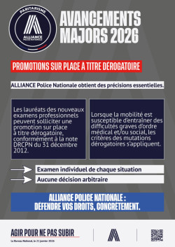 AVANCEMENTS MAJORS 2026