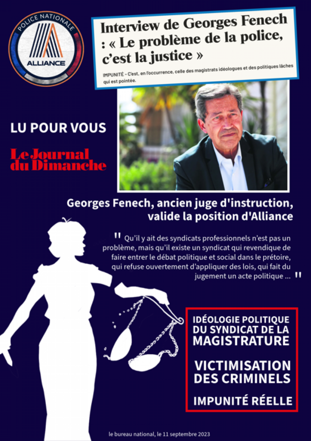 Interview : Georges Fenech valide la position d'Alliance