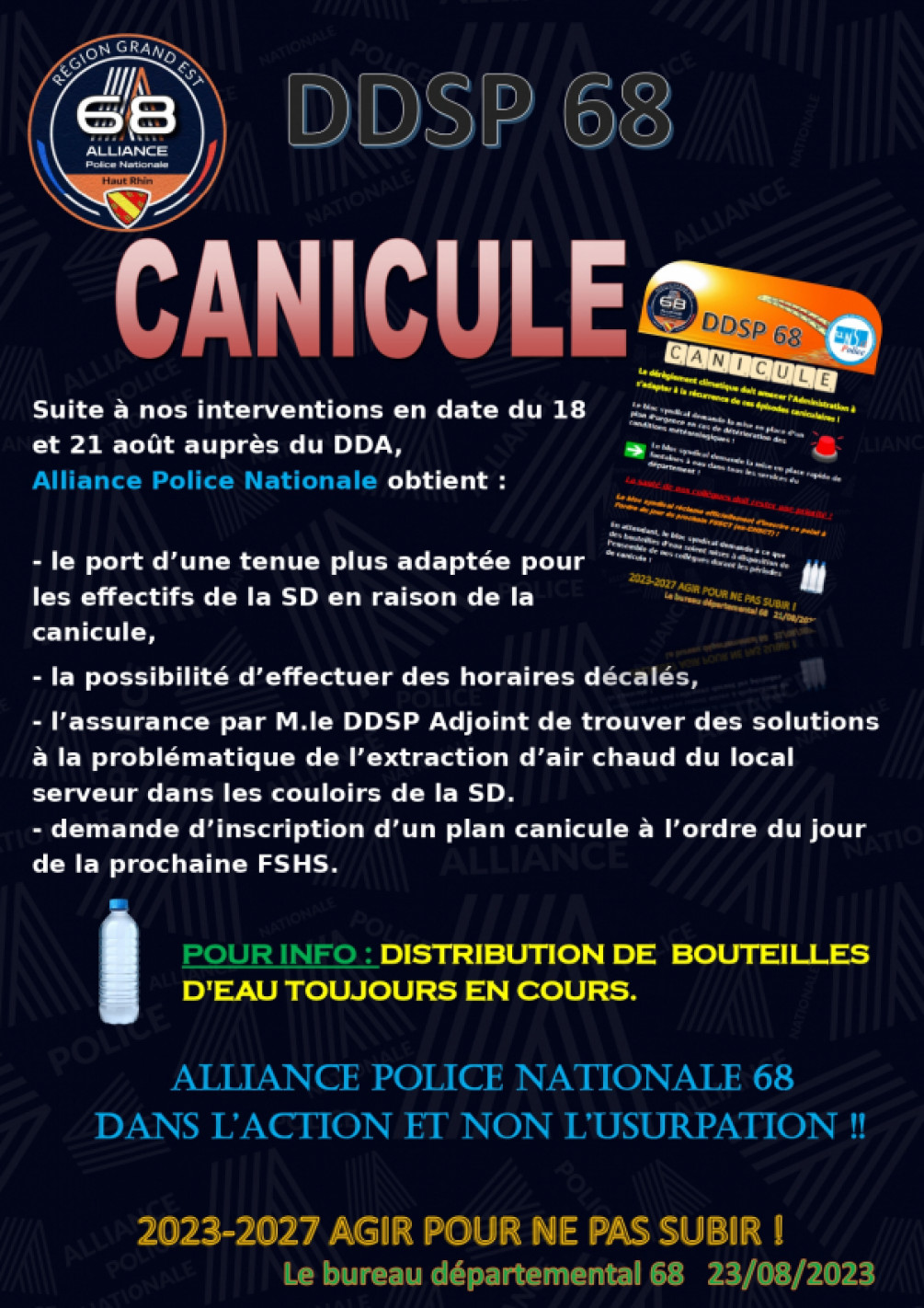 canicule DDSP 68 suite