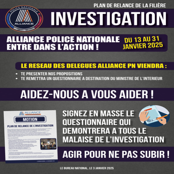 Plan de relance de la filière Investigation