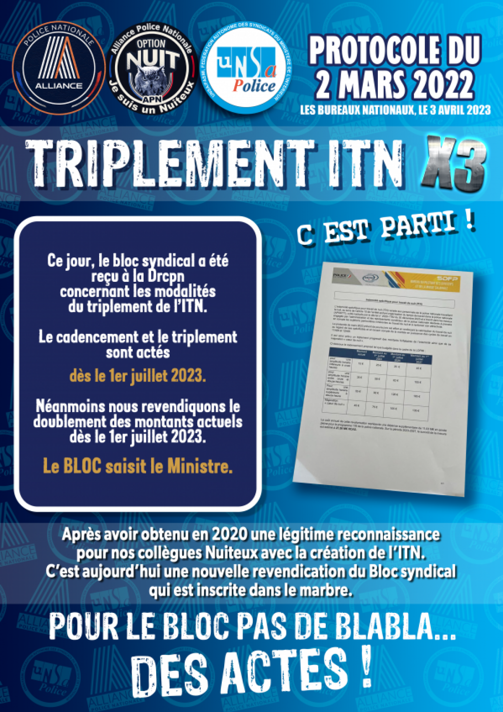 TRIPLEMENT DE L'ITN C'EST PARTI !!!